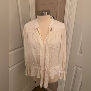 THE KOOPLES Cream V-Neck Blouse